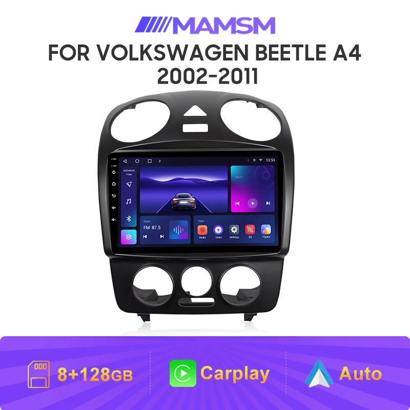 MAMSM Android Car Radio For Volkswagen Beetle A4 2002-2011 GPS Navigation Multimedia Stereo Video Player Radio Wireless Carplay
