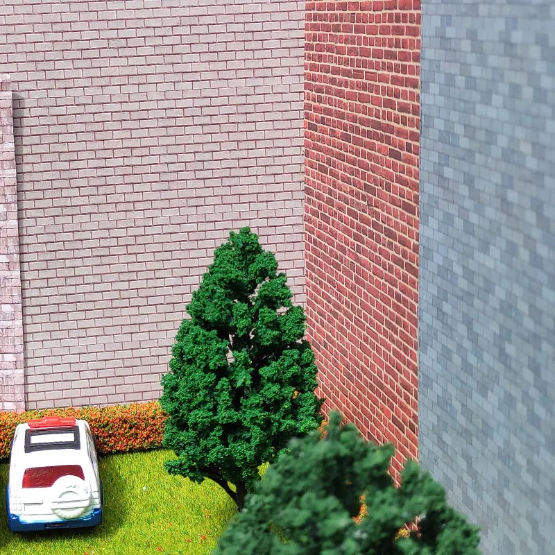 6PCS Simulation Road Wall Floor Sticker Self-Adhesive Pavement Model Toys DIY Outdoor Brick/Mountain/Railroad Sticker Materials