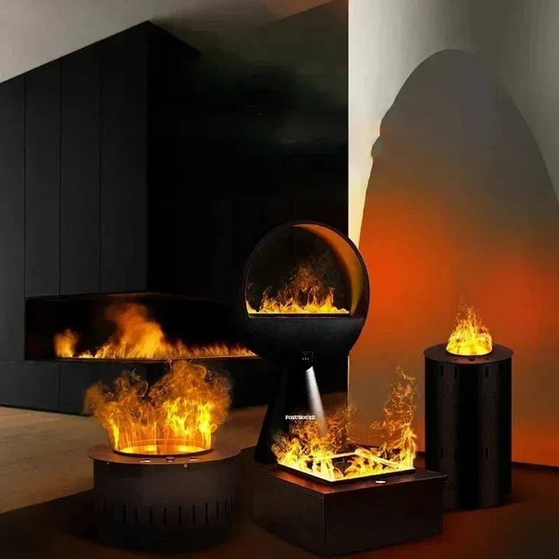 -For  3D Atomizing Chimeneas Decoration Designer Outdoor  Simulation Fireplace Luxury Home Decor Fake Flame Humidifier^