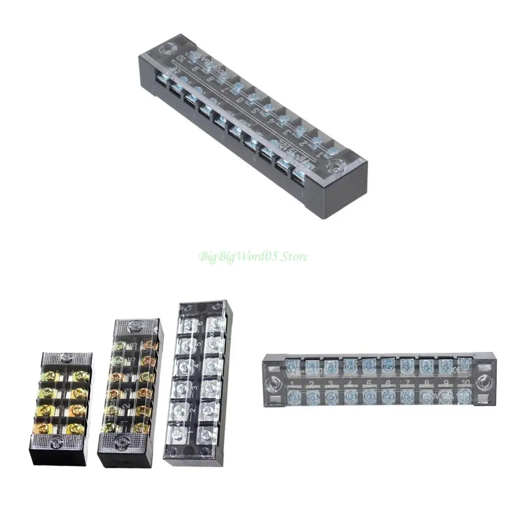

24TE 3/4/5/6/8 Position Fixed Wiring Board Double Row Strips Terminals Block Strips