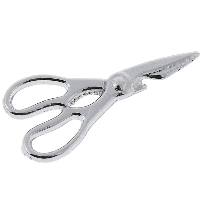 Hot sale 1Pcs Mini Metal Scissors Miniature Dolls House Furniture 1:12 Dollhouse Decor