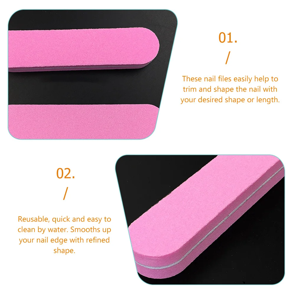 

20 шт., мини-двусторонние пилочки для ногтей, многоразовые инструменты для маникюра и педикюра, буферные пилочки для ногтей для акриловой натуральной полировки ногтей