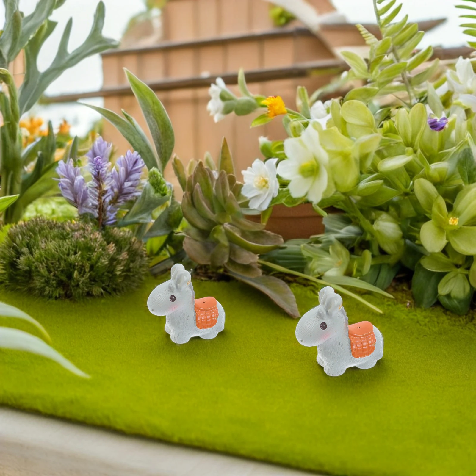 

6Pcs Mini Donkey Resin Ornaments Miniature Animal Decorations Micro-Landscape Tiny Donkey Statues Creative Garden Accessories