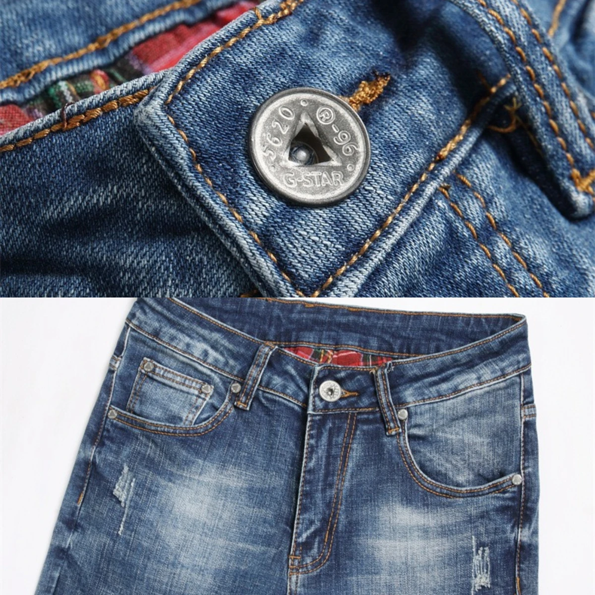 Seagull Appears Pocket Jeans Men Worn Soft Flame Leopard Pattern Pants Hip Hop Popular Slim Fit High Street Pure Cotton Red Ear2