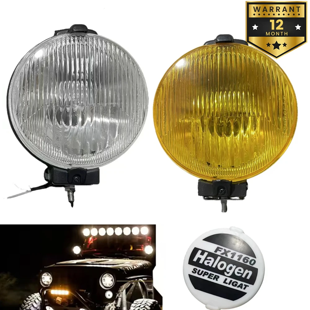 

2PCS 6 " Inch FX1160 Halogen 12V 55W Truck Sport Round Light Work Light Fog Lamp Spotlight Universal Off road White Yellow