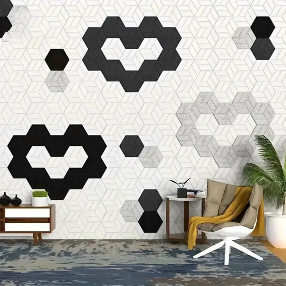 Sound Insulation Foam Board Soundproof Panel Set High Density Hexagon Acoustic Foam Panels for Home Studio