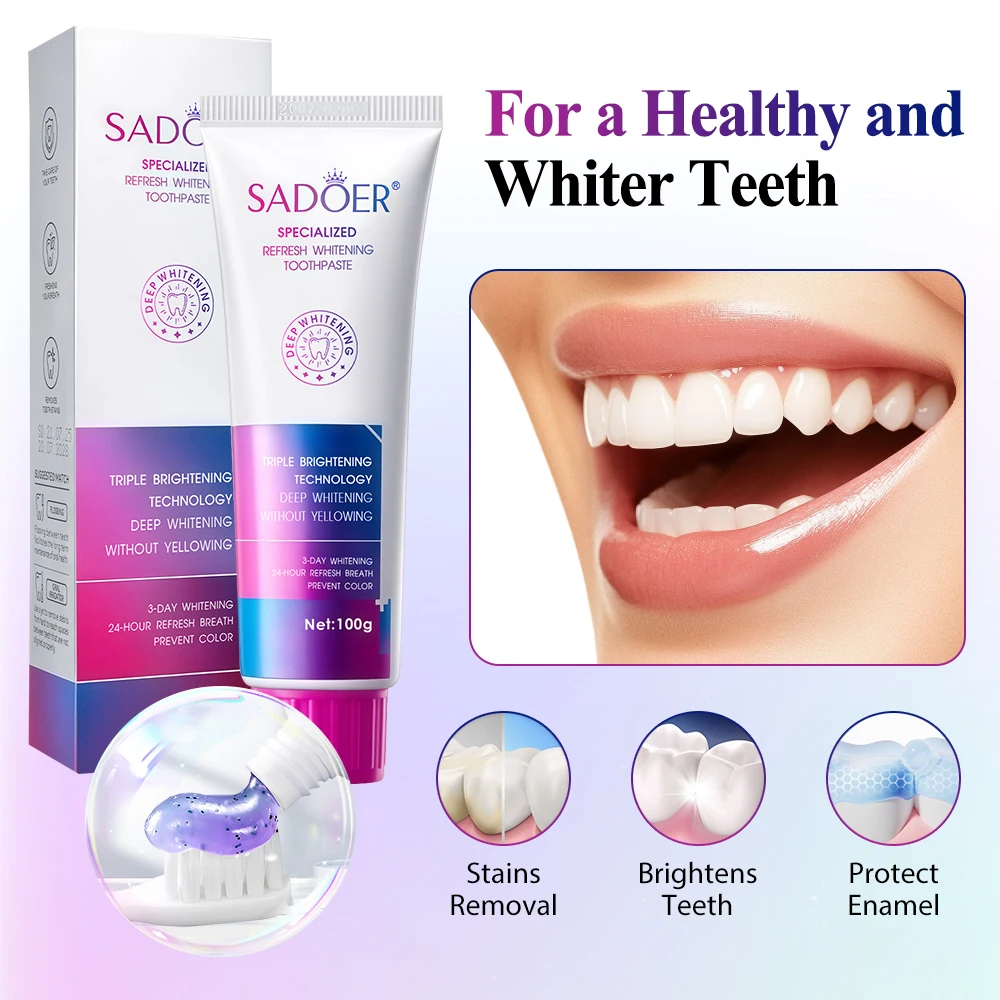 100g Teeth Whitening Toothpaste Refreshing Clean Teeth For Men And Women Fresh Breath Toothpaste To Remove Tooth Stains
