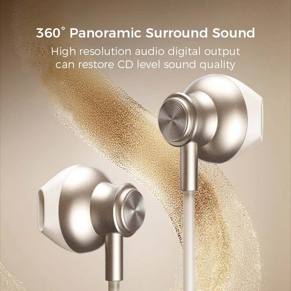 Wired Headphones 9D HiFi Surround Sound Earphones USB Type C 3.5mm With Wire Control Earplugs For iPhone Galaxy S25 S24 S23 S22