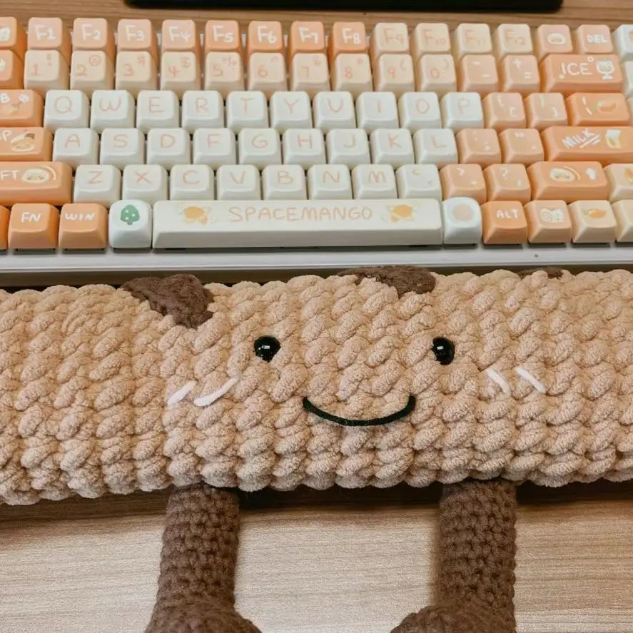 Handgemachte DIY Tastatur Zauberstab Multifunktionale Ständer Handgelenkstütze Gewebtes Material Tasche Strickgarn Häkelnadel Niedliche Puppe Geschenk