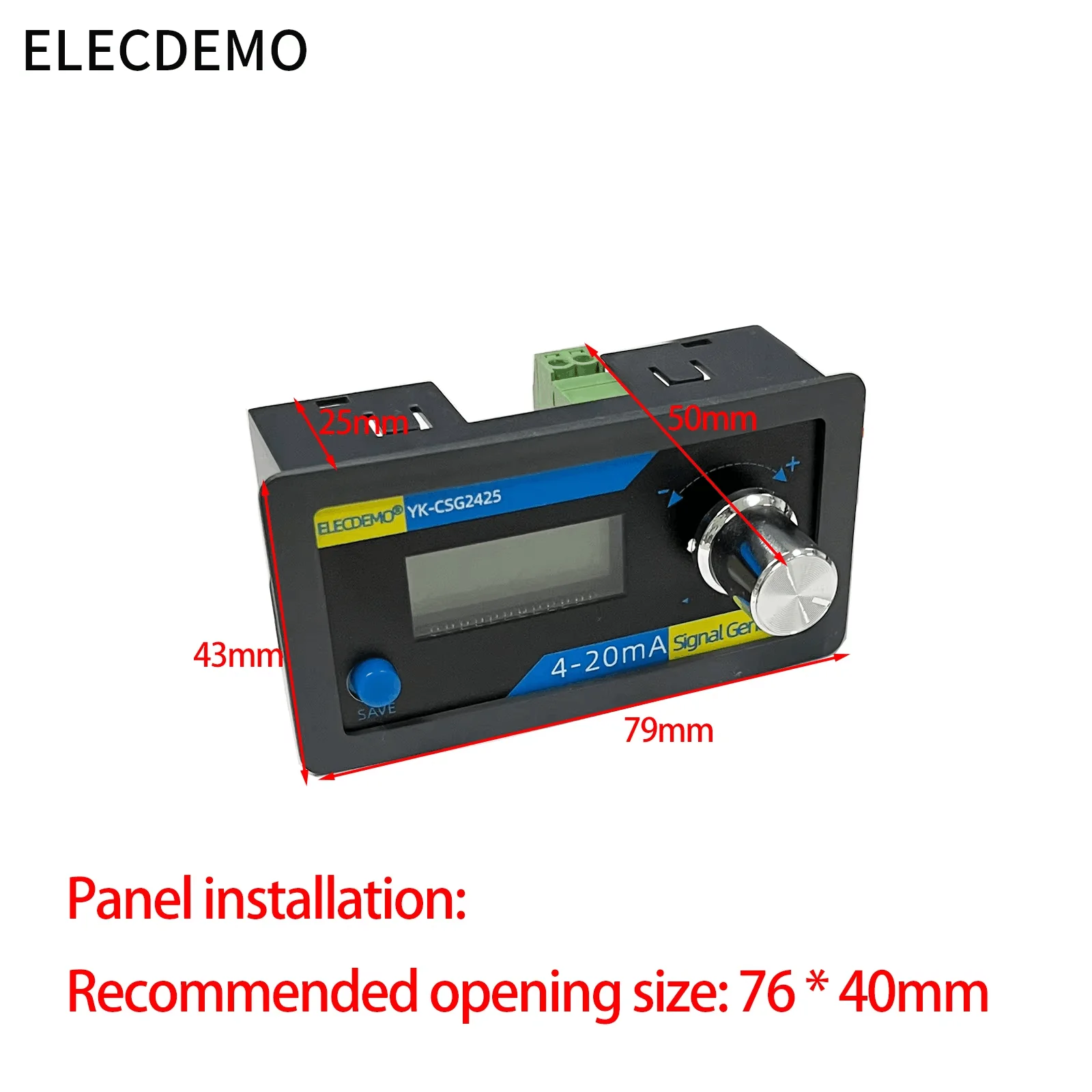 4-20mA High Precision Analog Signal Generator, 2-Wire Loop-Powered Passive Constant Current Sensor Transmitter, PLC Debug Tool