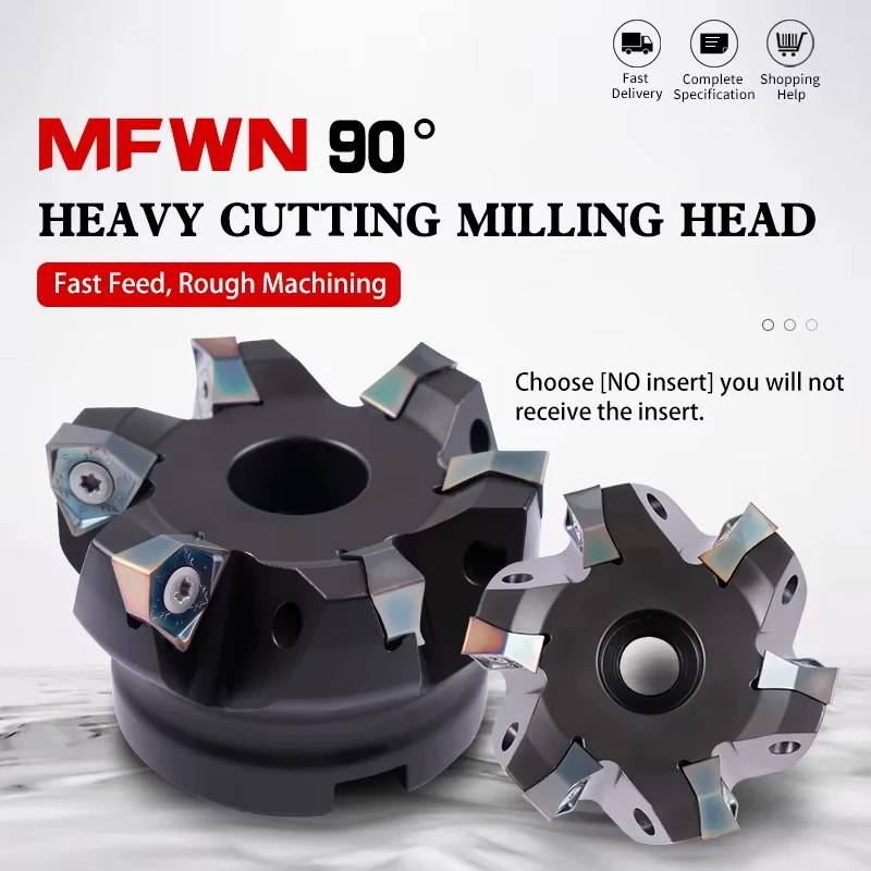 

MFWN90 Heavy Cutting Milling Cutter Head MFWN90063R Indexable End Mill Fast Feed Face End Mill WNMU0806 Milling Insert CNC Lathe