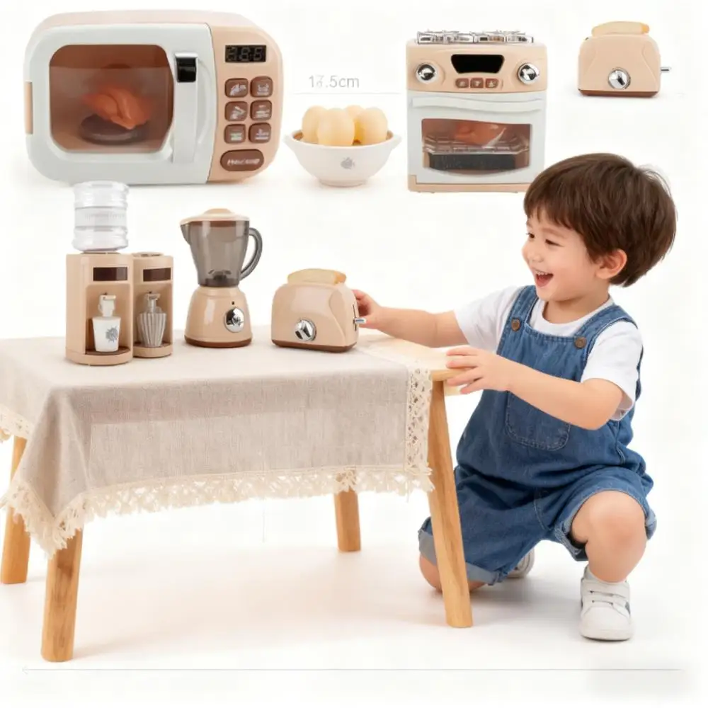 子供用電動ごっこ遊びキッチン家電セット ミニポータブルごっこ遊びおままごとおもちゃ 楽しい知育玩具 子供へのプレゼント