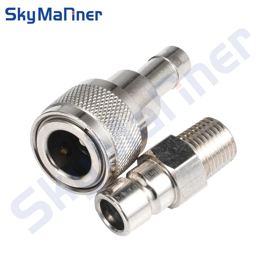 

Fuel Line Connector Kit 033498-10 033496-10 For Honda outboard 3/8 1/4 Npt Male Tank-Side 91 Newer Chrome Plated Tank Side Male