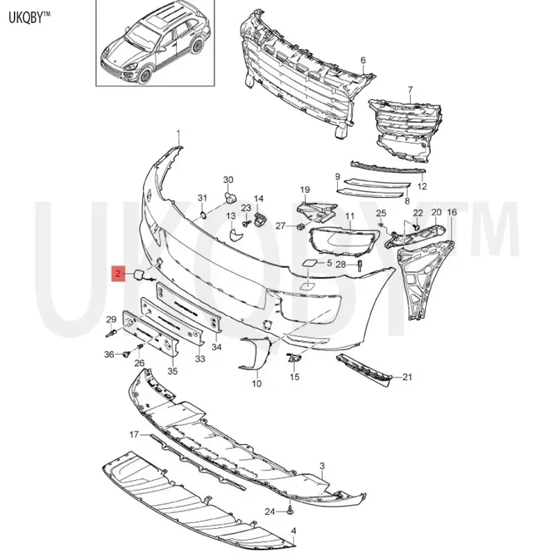 95850515610/958 505 155 10 Suitable for Po rs ch e 15 Ca ye nn e Turbo trailer cover right 95850515610 G2X