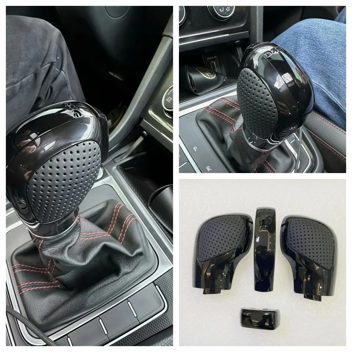 baking paint with leather shift handle gear side cover DSG logo for VW  for Golf 6 7 R GTI Passat B7 B8 CC R20 Jetta MK6 G