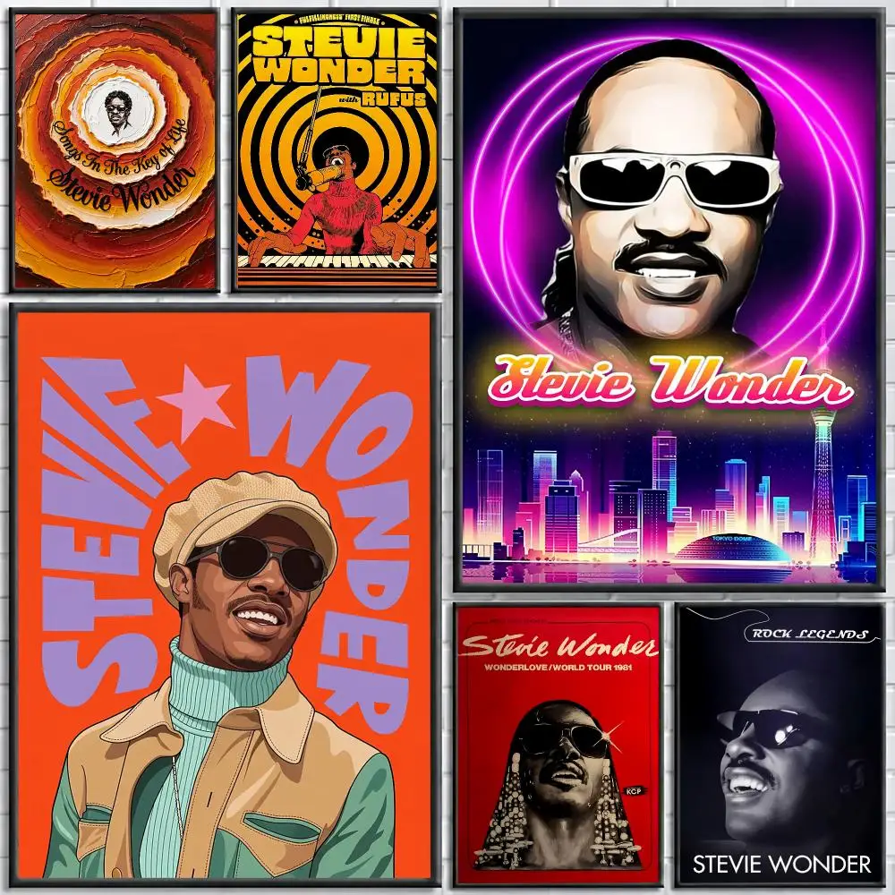 Legendary Artist S-Stevie Wonder Painting Calligraphy Canvas Poster Wall Art for Bedroom Living Room Home Decor Gift