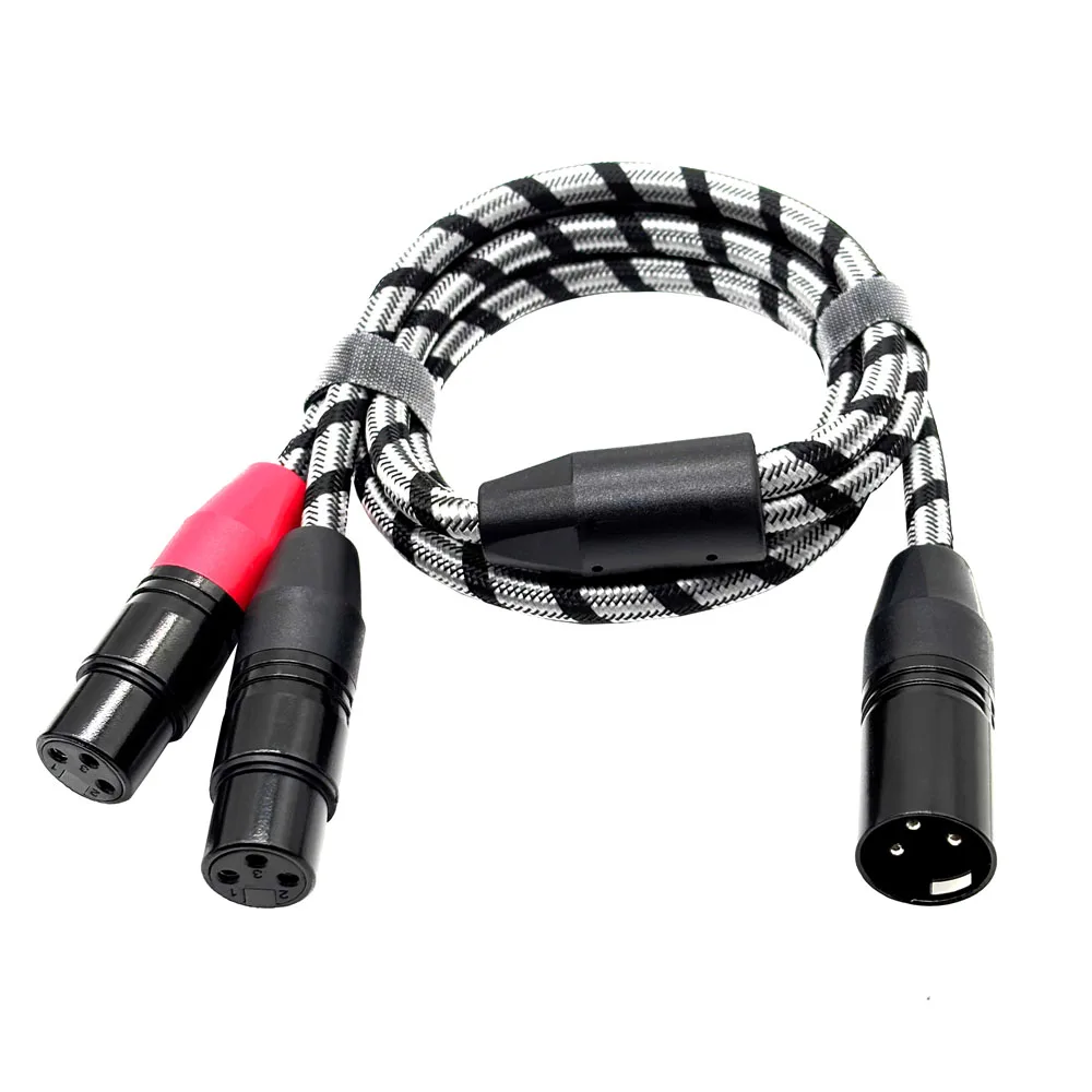 Cable divisor tipo XLR Y, 2 conectores hembra XLR a 1 conector macho XLR