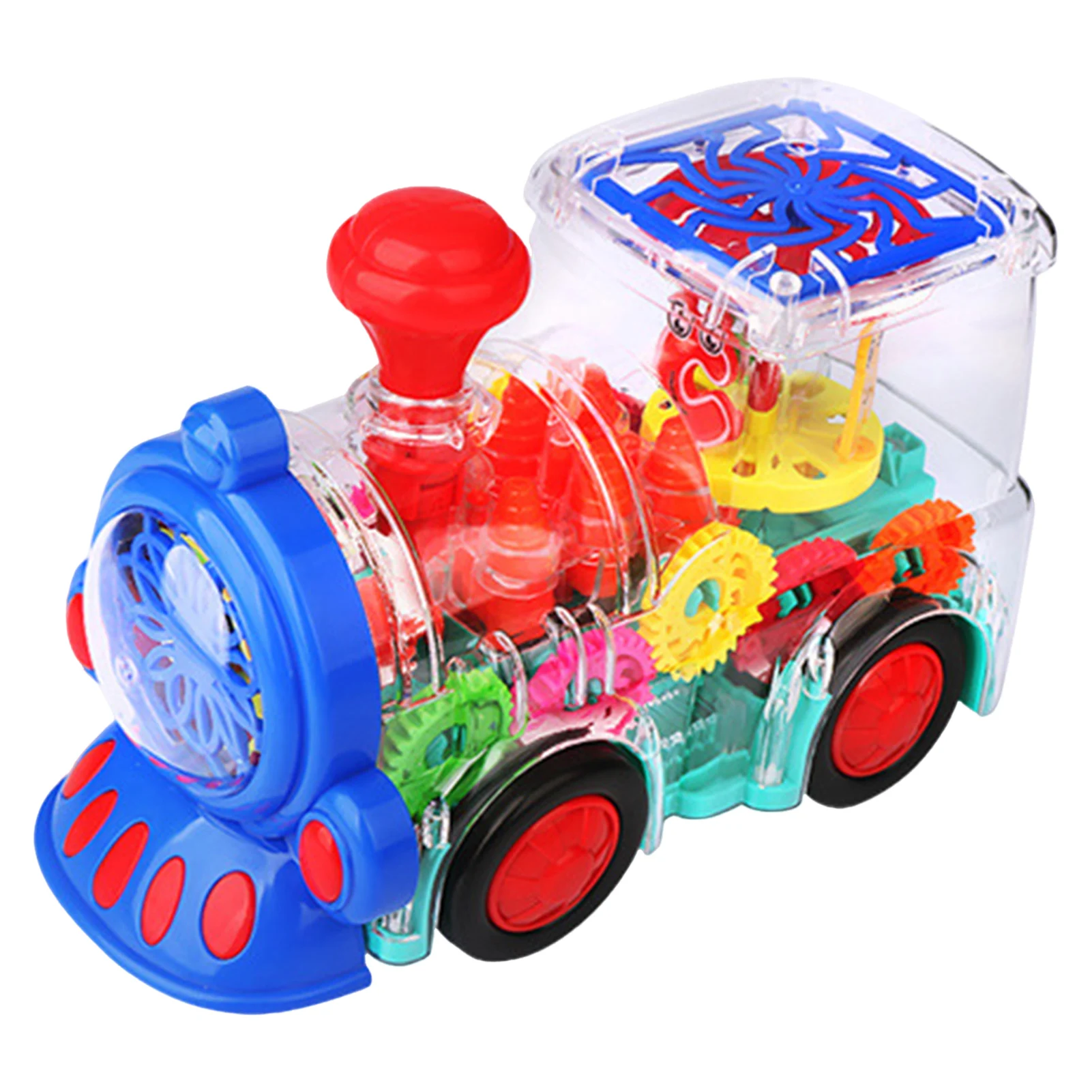 Electric Universal Gear Train Toys Durable Mechanical Toy Vehicle with Sound Light for Kids Christmas Birthday Gifts