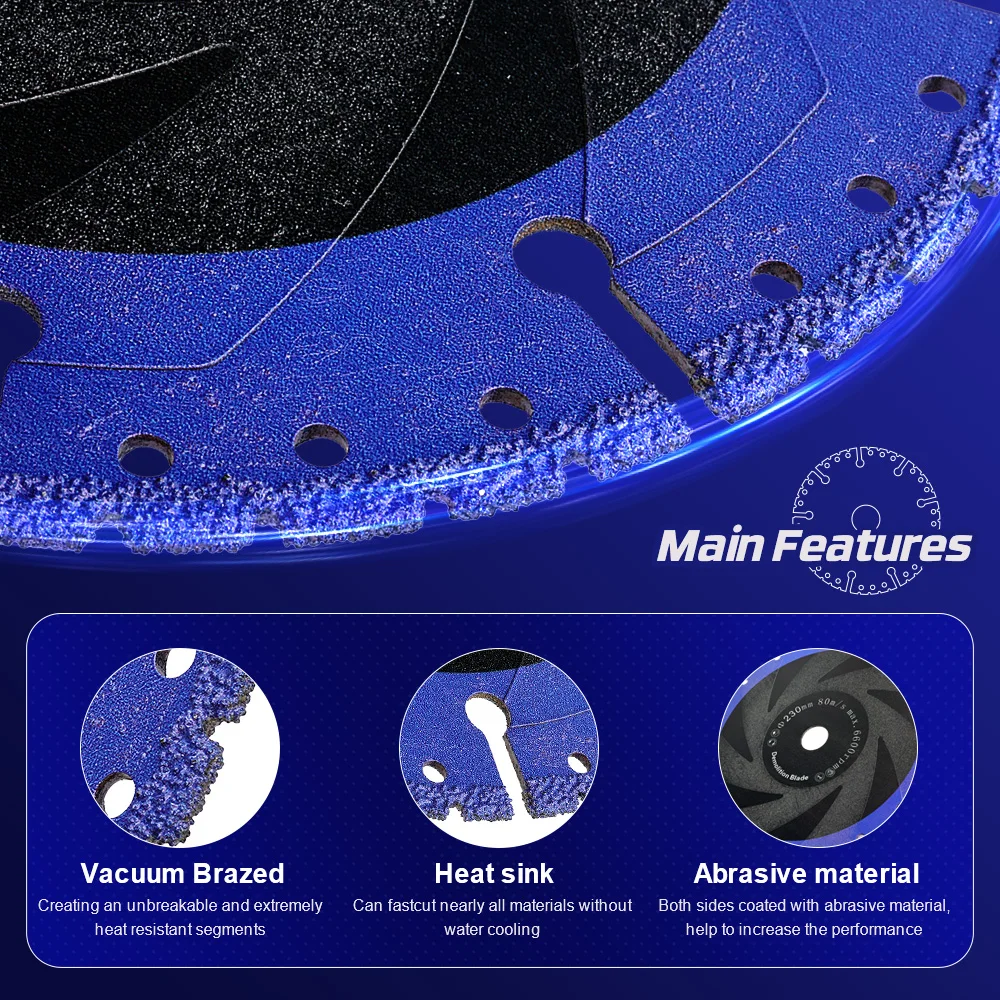 D115mm-400mm Vacuum Brazed Diamond Saw Blade Meta Cutting Diamond Blade for Metal Rebar Steel Iron Cutting Wheel