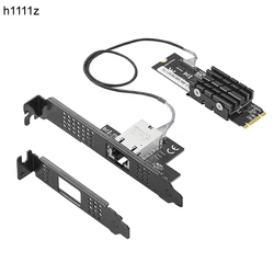 10Gb Network Card B+M Key M.2 to RJ45 Gigabit Ethernet Network Adapter 10G/2.5G/1000M Internet NIC Lan Card Marvell AQC107 Chips