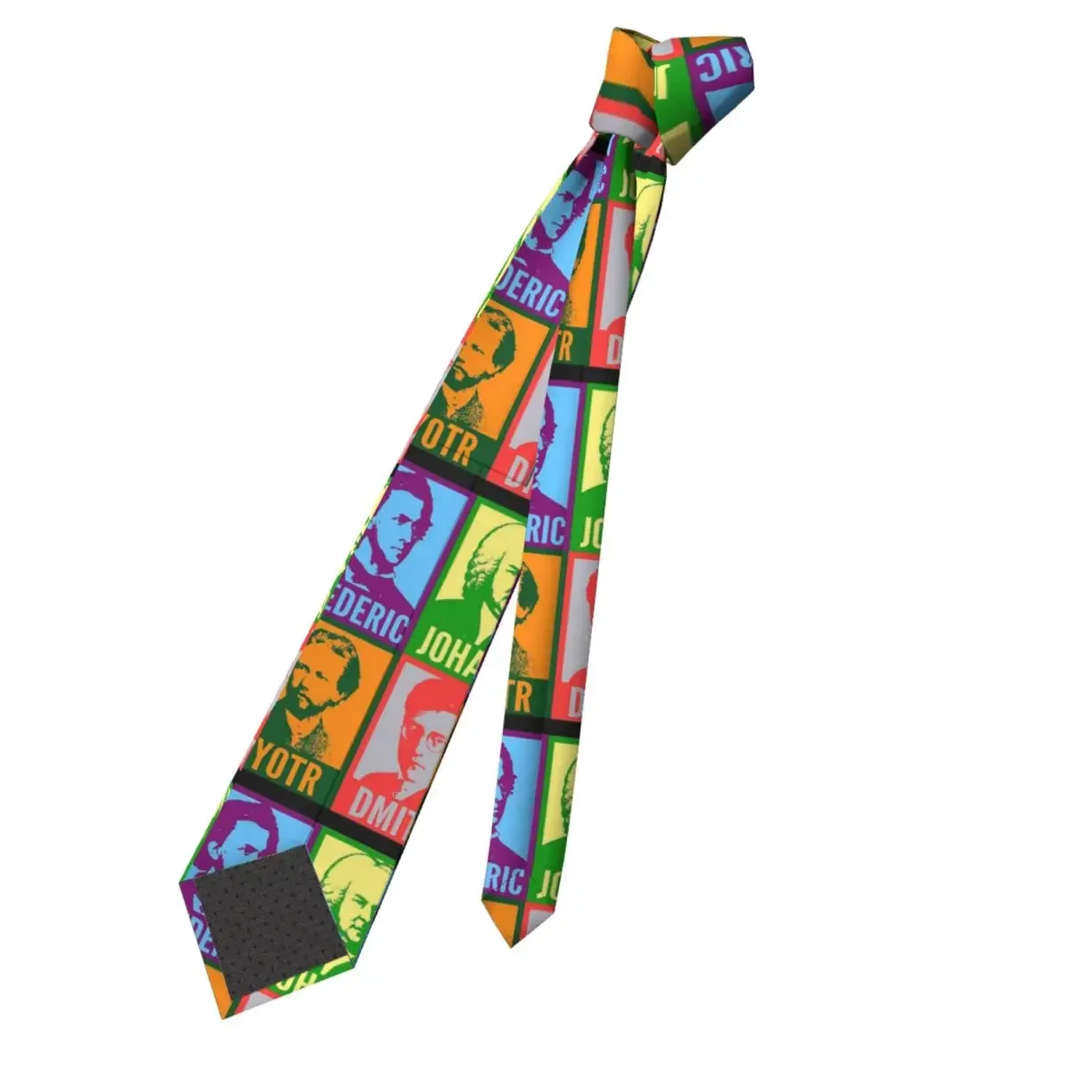 Pop Art Composers Neckties Men Women Polyester 8 cm Beethoven Music Neck Tie for Men Slim Wide Accessories Gravatas Party