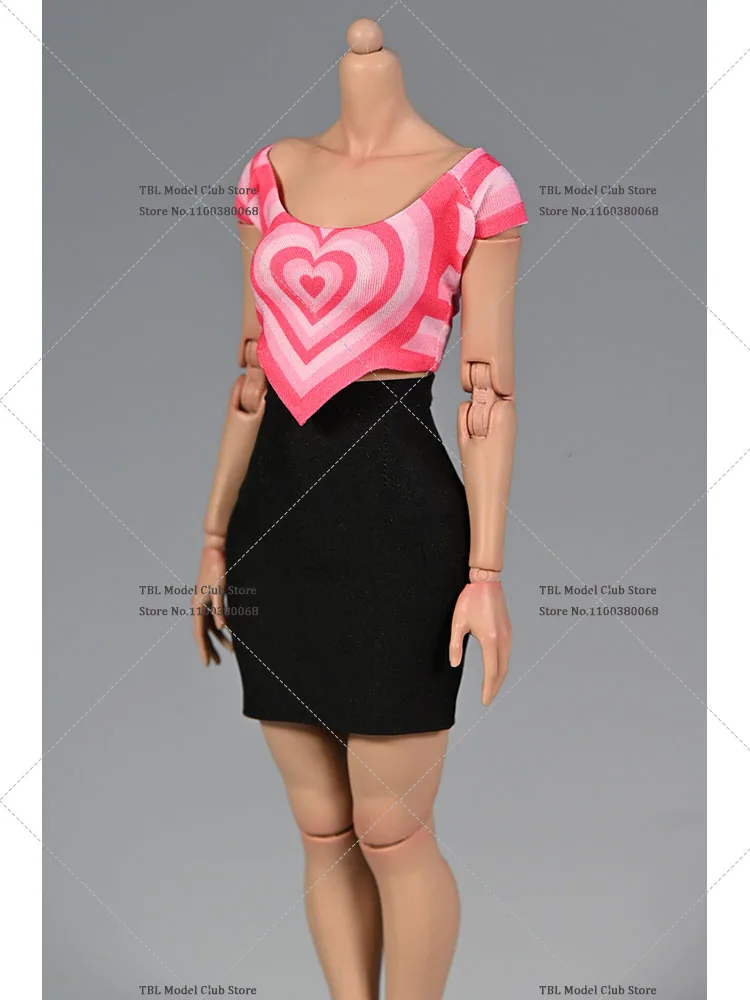 1/6 Vrouwelijke Soldaat T-shirt Effen Kleur Hoge Taille Slanke Korte Rok Vest Kleding Voor 12 inch Action Figure Beweegbare pop Model