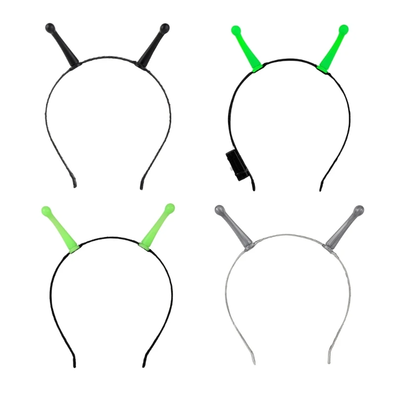 

Glowing Halloween Alien Antenna Headband Cosplay Party Headwear Hair Hoop