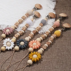 Personalized Name Baby Pacifier Clips Chains Silicone Beads Teethers Dummy Nipple Holder Clip Newborn Teething Toys Accessories