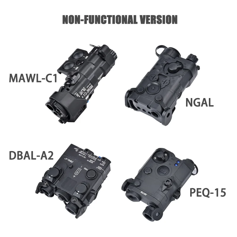 Tactical Laser Indicator Airsoft Non-functional Version Dbal-a2 PEQ15 MAWL-C1 NGAL Battery Box Fit 20mm Picatinny Rail Weapon