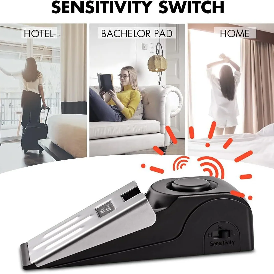 

Portable Anti-Theft Door Stopper with 120dB Alarm for Hotels and Home Use Block Door Gaps Prevent Intrusion Security Solution