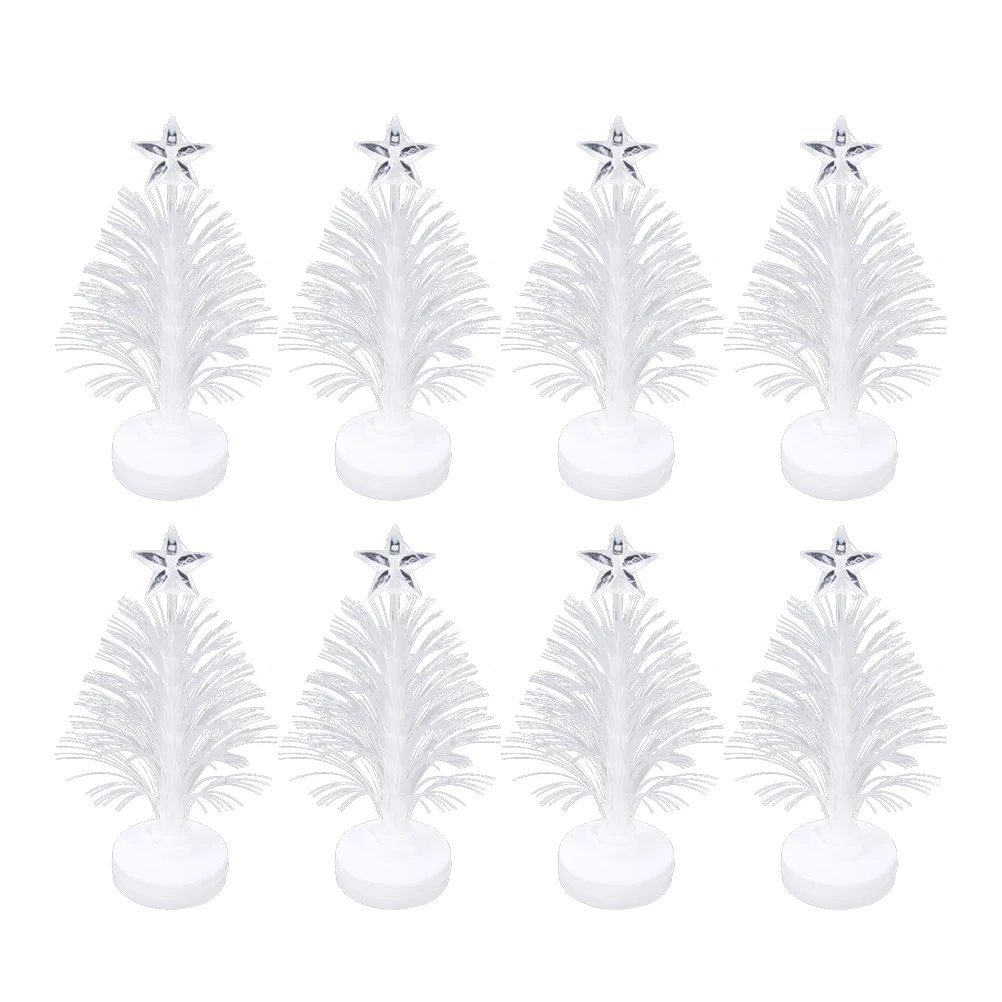 

8 Pcs Decor Christmas Tree Night Light Decorations Fiber Optic Lamp Led Shine Lights