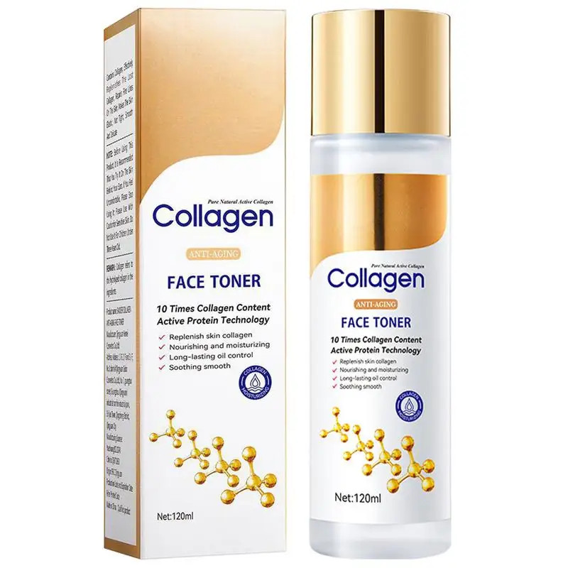 NEW Collagen Face Toner Moisturizing Water Brightening Lifting 120ml Deep Facial Cleanser For Young Glowy Skin Care