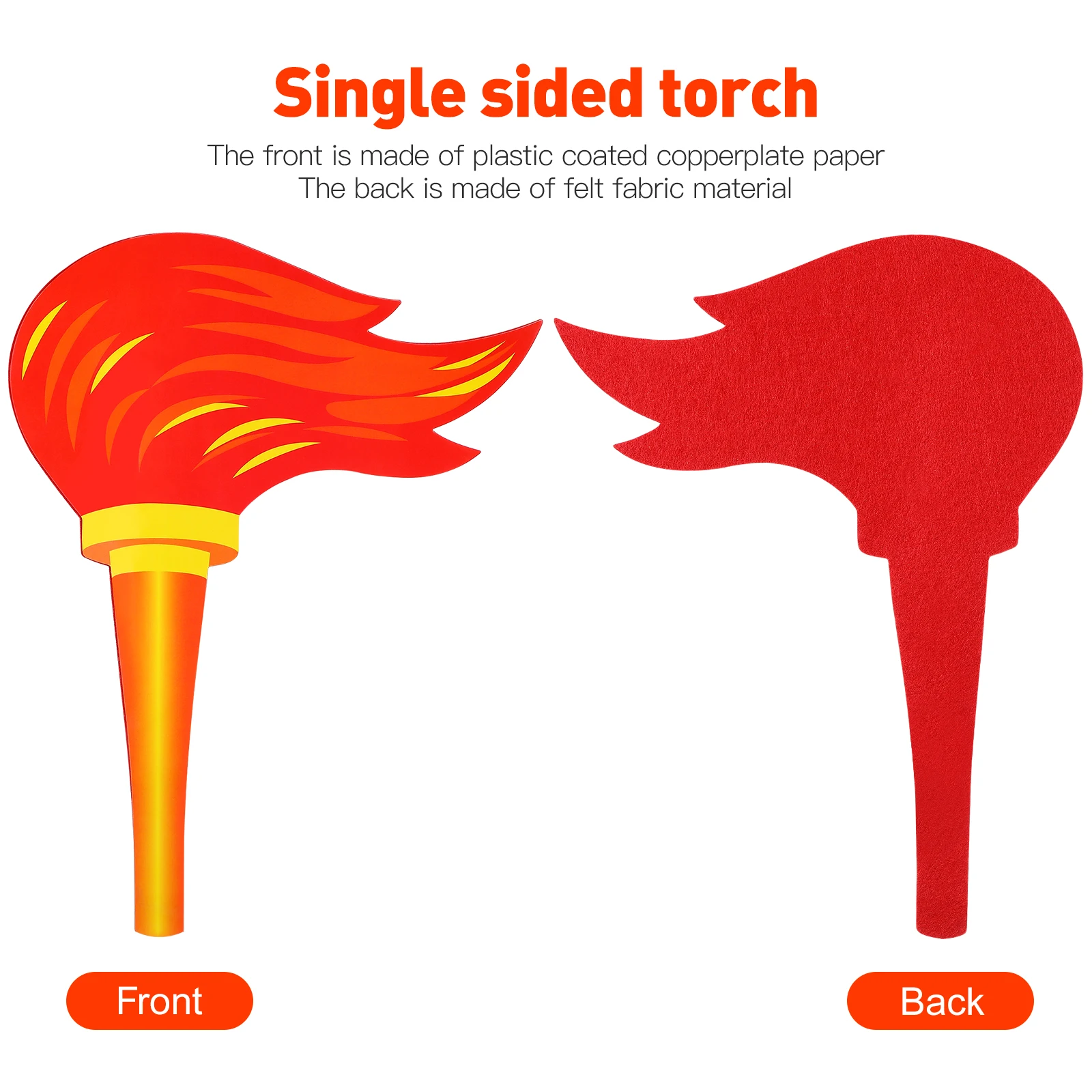 

2pcs Torch Realistic Paperboard Felt Lightweight Birthday Sports Ceremony Paper Sports Torch Kids Stage Festive Photo