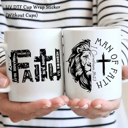 4Pcs Christian Themed UV DTF Cup Wrap Stickers Personalized Christian Tumbler Decals, DIY Waterproof Rub-On Transfers for Crafts