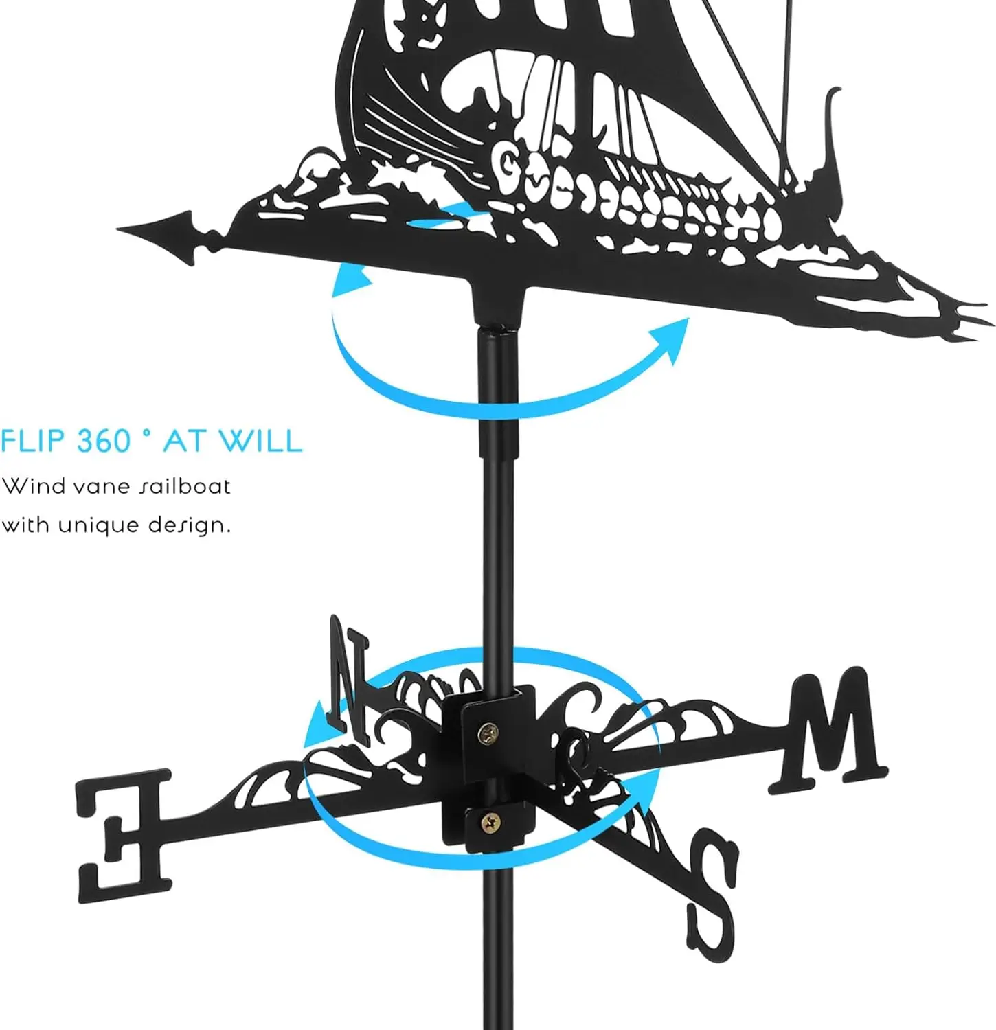 Creative Weather Vane, Outdoor Garden Roof Decoration, Household Items, Arts And Crafts, River Channel Sailing Wind Indicator view 5