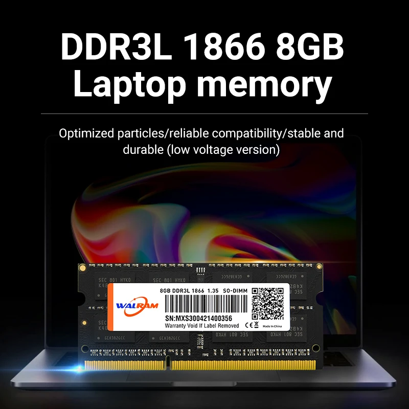 WALRAM DDR3L 8GB Memoria Ram DDR3 1600MHz 1333MHz Sodimm Ram para computadora portátil DDR3 L 4GB 1600 1333 Memoria interna para computadora portátil