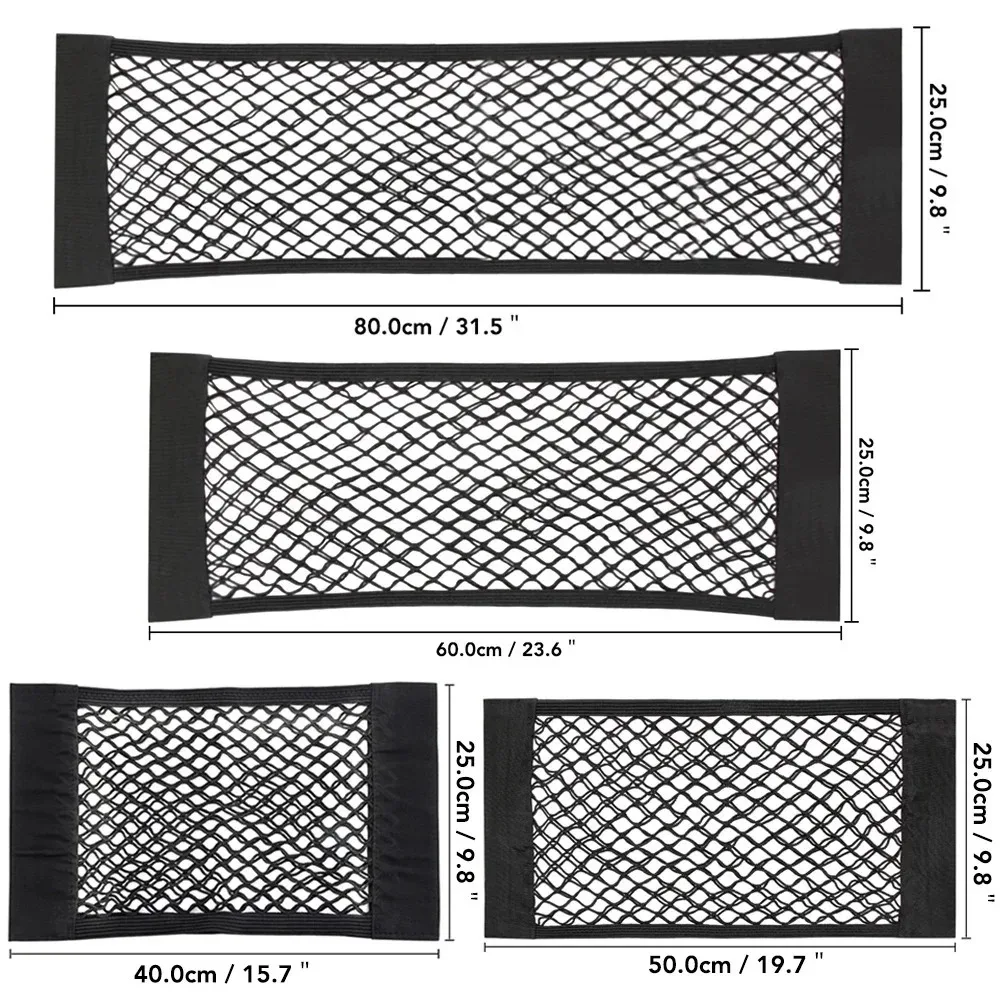 1Pc Car Back Rear Mesh Trunk Seat Elastic String Net Universal Storage Bag Pocket Cage Auto Organizer Seat Back Bag