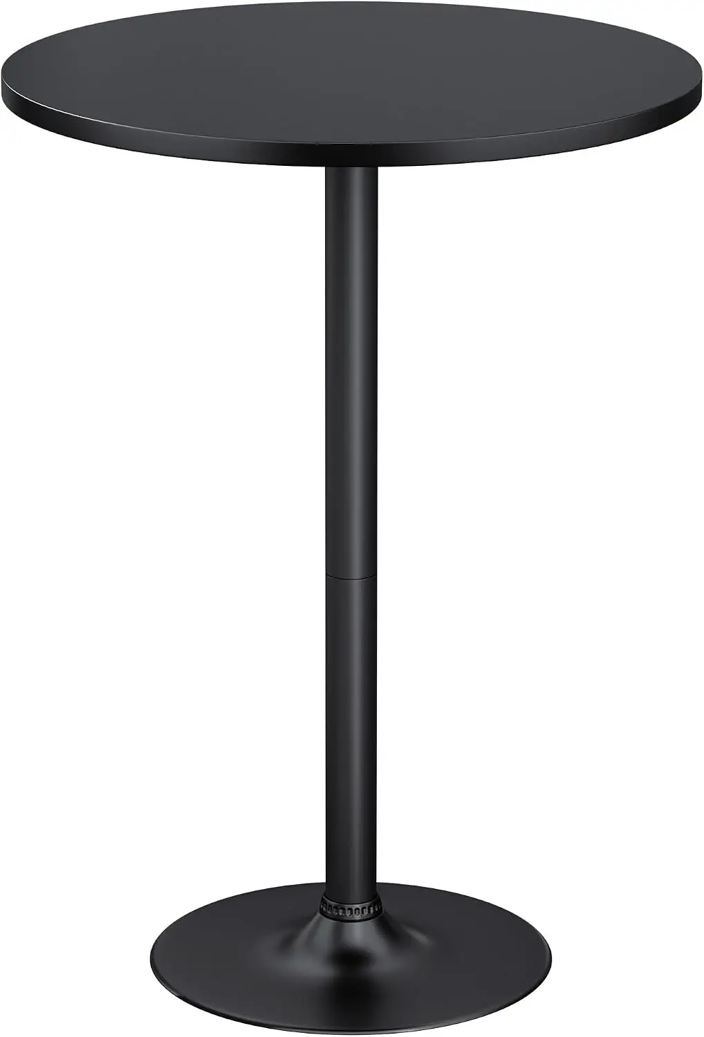 Bistro Pub Table Round Bar Height Cocktail Table for Home Bar, Round Bar Tables for Party, Dining Room, Living Room and Wedding, Metal Base MDF Top, 40.6 Inch Height (1, Dark Black-1)