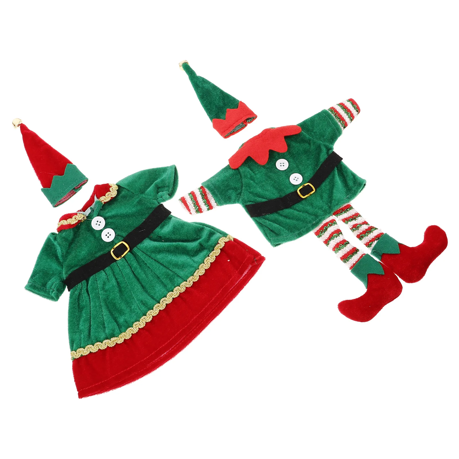

2Pcs Cute Elf Design Wine Bottle Covers Holiday Christmas Party Wine Accessory Elegant Bottle Wrap