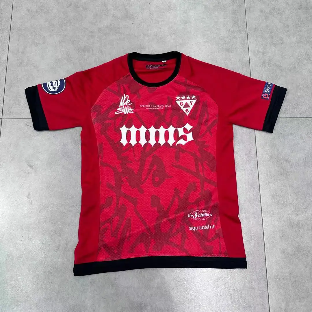 

Apeshit Jersey Fashion Short-Sleeve T-Shirt Sports Casual Embroidered Hip-Hop Rap Streetwear T-Shirt