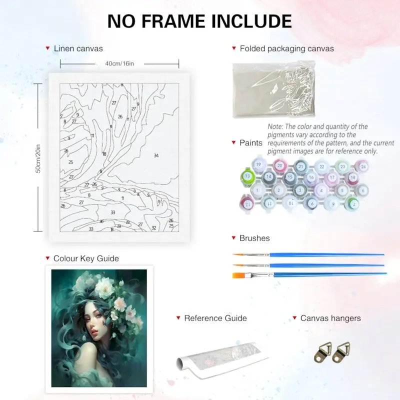 PhotoCustom Paisagem Pintura Por Números Kits Flor Menina Colorir Por Números Para Adultos Decoração Para Casa