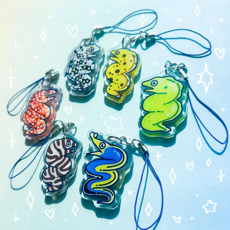 Moray Eel Acrylic Phone Charm Keychain Ocean Aquarium Fish Marine Life Gachapon Customizable Mystery Character