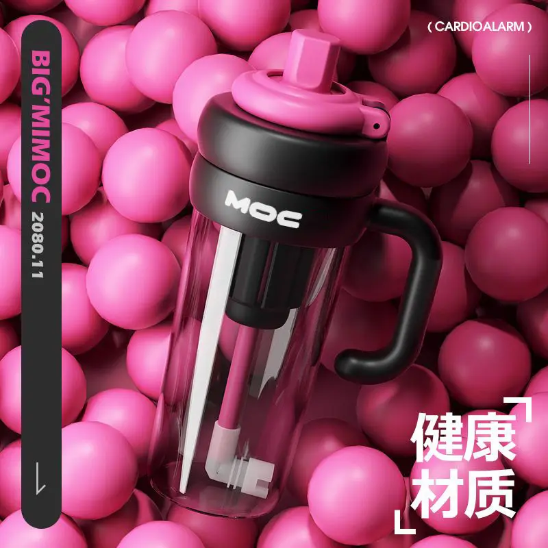 820ML Large Capacity Straw PC Anti-Fall Portable Independent Tea Compartment Cute Water Cup Girls High Appearance Ice Bully Cup