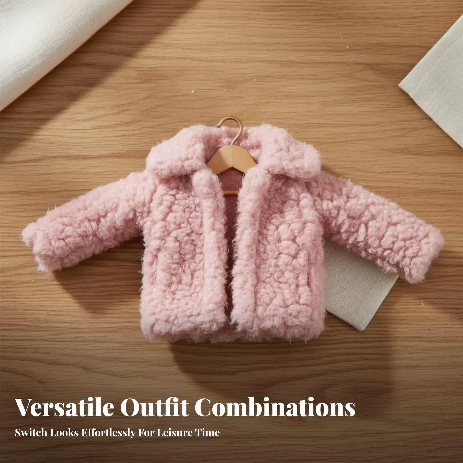 Soft Winter Plush Doll Coat Jacket Trendy Clothes for 30cm Dolls Dollhouse Miniature Accessory Outfit
