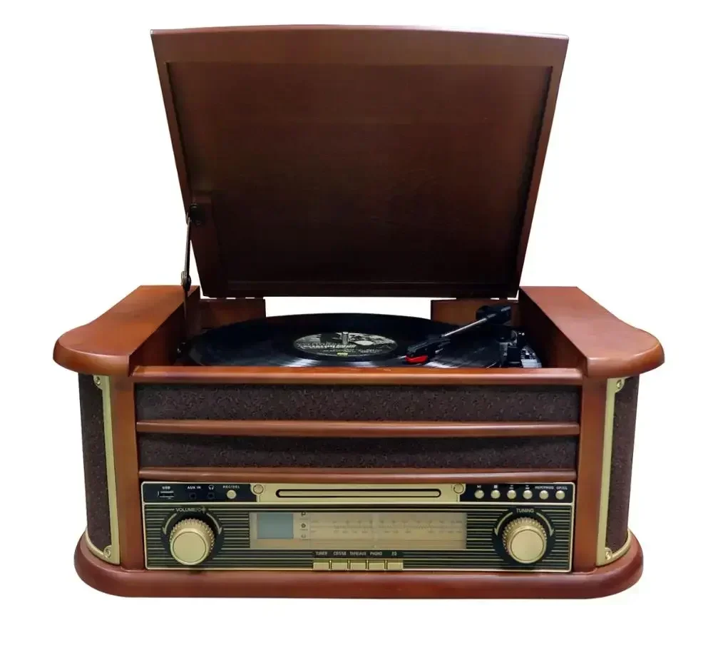 

New High repurchase restore ancient Solid Wood vinyl player Turntable with Bluetooth play record player turntable