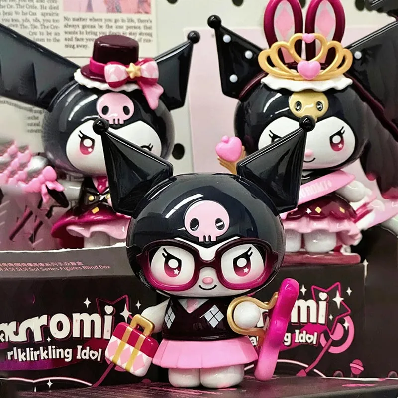

Новые оригинальные фигурки Kuromi Sparkling Idol, модная игровая слепая коробка, милые игрушки, орнамент, куклы Kuromi, загадочные коробки, игрушки, подарки
