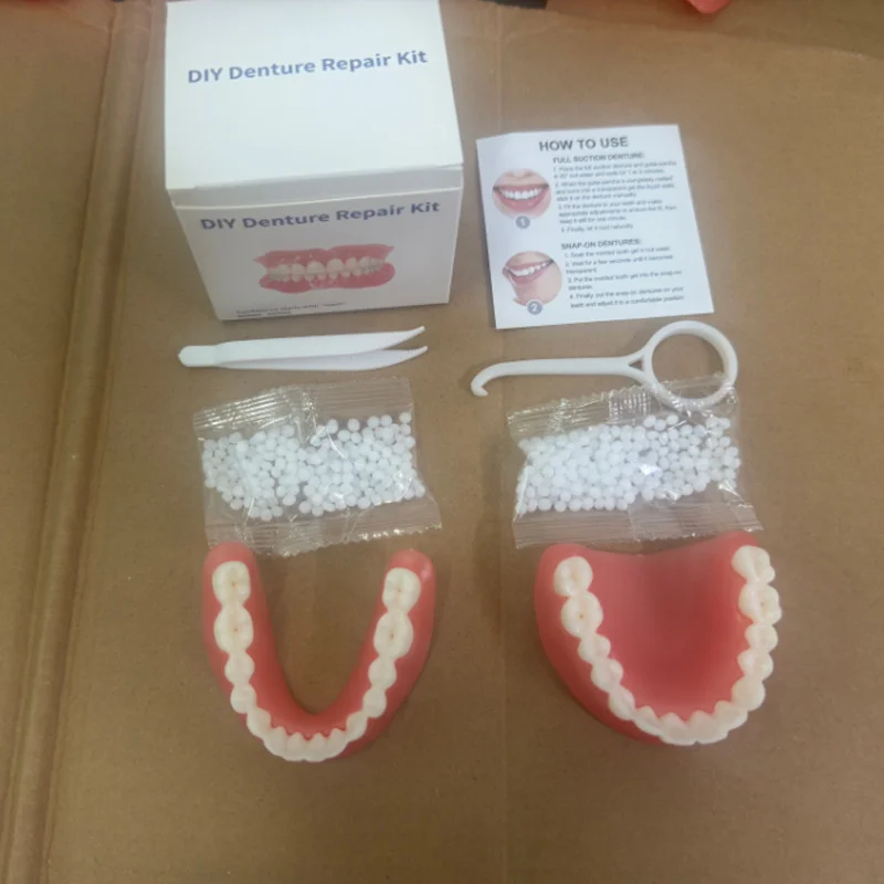 Natural Dentures Full Set Upper & Lower Fake Teeth Braces Comfort Fit Smile Oral Care for Men And Women Instant Confide