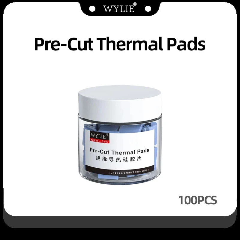 

WYLIE High Performance Pre-Cut Thermal Silicone Pads CPU Chip Heat Cooling Conductive For Board Repair Fast Heat Dissipation