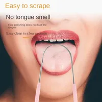 New Stainless Steel Tongue Scraper Fresh Breath Cleaning Coated Tongue Toothbrush Oral Hygiene U-shaped Metal Tongue Scraper