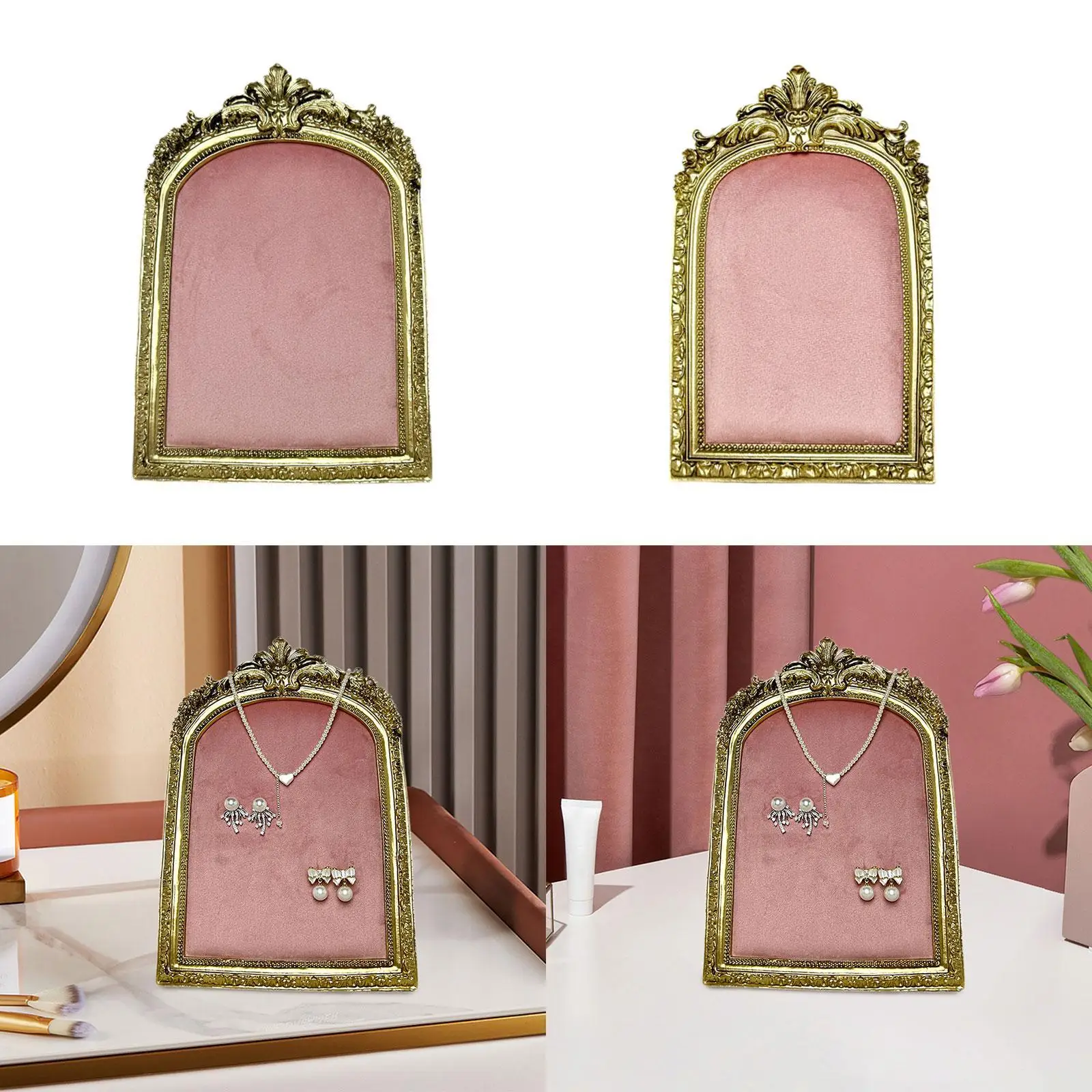 Vintage Jewelry Display Tray Necklace Organizer Photography Props Earring Holder for Valentine's Day Wedding Women Gift